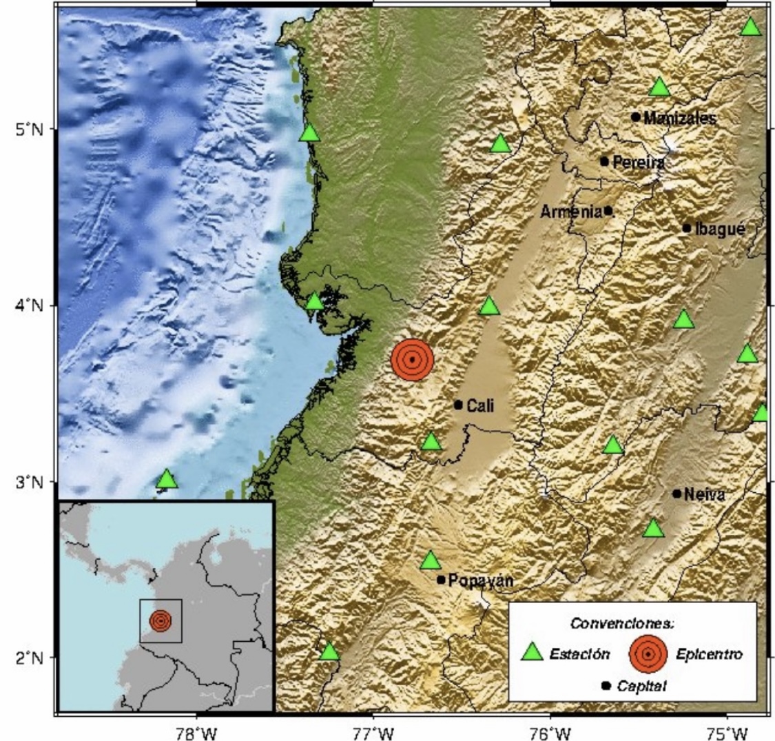 Mapa del sismo